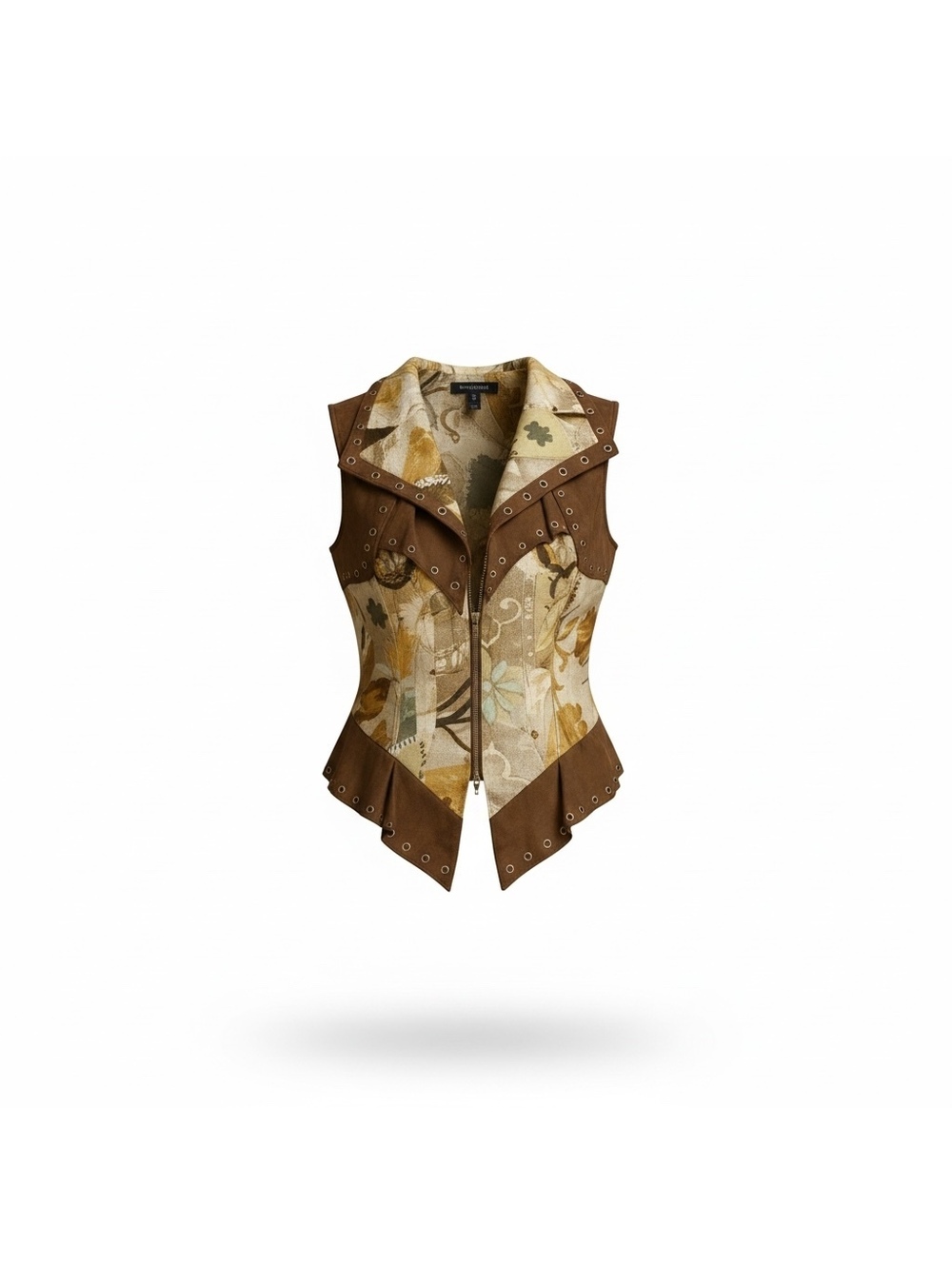 IIF Vintage Brown Floral Corset Vest